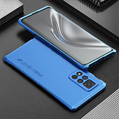 Funda Lujo Marco de Aluminio Carcasa 360 Grados para Huawei Honor V40 5G Azul