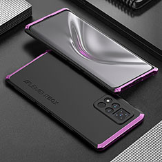 Funda Lujo Marco de Aluminio Carcasa 360 Grados para Huawei Honor V40 5G Morado