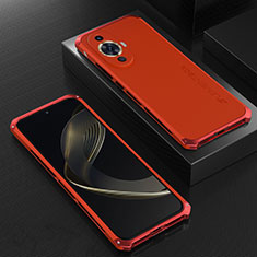 Funda Lujo Marco de Aluminio Carcasa 360 Grados para Huawei Nova 11 Rojo