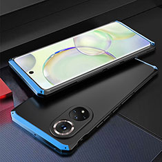 Funda Lujo Marco de Aluminio Carcasa 360 Grados para Huawei Nova 9 Azul y Negro