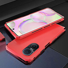 Funda Lujo Marco de Aluminio Carcasa 360 Grados para Huawei Nova 9 SE Rojo