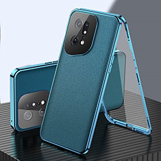 Funda Lujo Marco de Aluminio Carcasa 360 Grados para Oppo Find X5 5G Verde