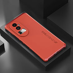 Funda Lujo Marco de Aluminio Carcasa 360 Grados para Oppo Reno10 Pro+ Plus 5G Rojo