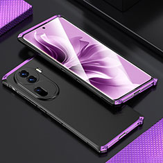 Funda Lujo Marco de Aluminio Carcasa 360 Grados para Oppo Reno11 Pro 5G Morado