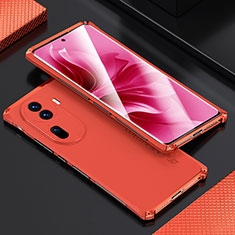 Funda Lujo Marco de Aluminio Carcasa 360 Grados para Oppo Reno11 Pro 5G Rojo