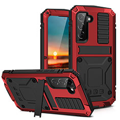 Funda Lujo Marco de Aluminio Carcasa 360 Grados para Samsung Galaxy S25 5G Rojo