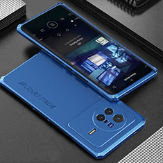 Funda Lujo Marco de Aluminio Carcasa 360 Grados para Vivo X80 5G Azul