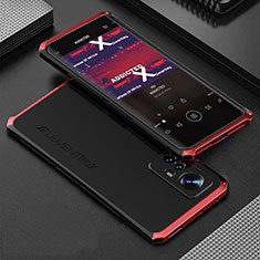 Funda Lujo Marco de Aluminio Carcasa 360 Grados para Xiaomi Mi 12 5G Rojo y Negro