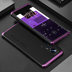 Funda Lujo Marco de Aluminio Carcasa 360 Grados para Xiaomi Mi 12 Pro 5G Morado