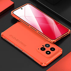 Funda Lujo Marco de Aluminio Carcasa 360 Grados para Xiaomi Mi 14 Pro 5G Rojo