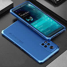 Funda Lujo Marco de Aluminio Carcasa 360 Grados para Xiaomi Poco X4 NFC Azul