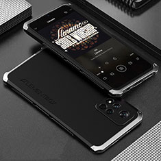Funda Lujo Marco de Aluminio Carcasa 360 Grados para Xiaomi Poco X4 NFC Plata y Negro