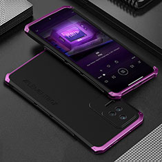 Funda Lujo Marco de Aluminio Carcasa 360 Grados para Xiaomi Redmi K50 5G Morado