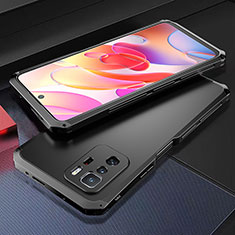 Funda Lujo Marco de Aluminio Carcasa 360 Grados para Xiaomi Redmi Note 10 Pro 5G Negro