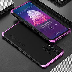 Funda Lujo Marco de Aluminio Carcasa 360 Grados para Xiaomi Redmi Note 11 Pro+ Plus 5G Morado