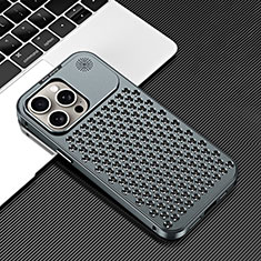 Funda Lujo Marco de Aluminio Carcasa 360 Grados QC3 para Apple iPhone 14 Pro Max Gris Oscuro