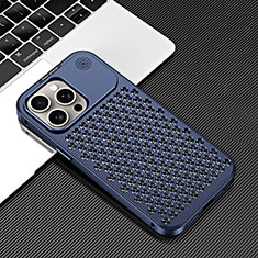 Funda Lujo Marco de Aluminio Carcasa 360 Grados QC3 para Apple iPhone 16 Pro Azul