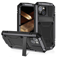 Funda Lujo Marco de Aluminio Carcasa 360 Grados RJ4 para Apple iPhone 14 Negro