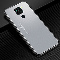 Funda Lujo Marco de Aluminio Carcasa C01 para Xiaomi Redmi Note 9 Plata