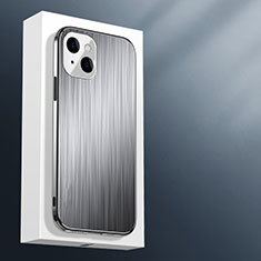 Funda Lujo Marco de Aluminio Carcasa M01 para Apple iPhone 13 Plata