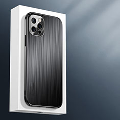 Funda Lujo Marco de Aluminio Carcasa M01 para Apple iPhone 14 Pro Negro