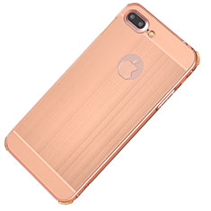 Funda Lujo Marco de Aluminio Carcasa M01 para Apple iPhone 7 Plus Oro Rosa