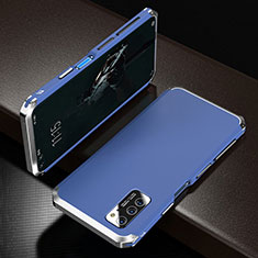 Funda Lujo Marco de Aluminio Carcasa M01 para Huawei Honor V30 Pro 5G Plata y Azul