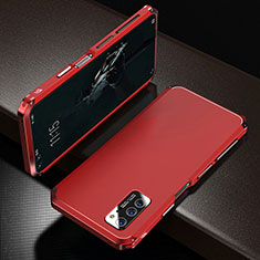 Funda Lujo Marco de Aluminio Carcasa M01 para Huawei Honor View 30 Pro 5G Rojo