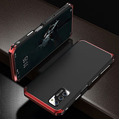 Funda Lujo Marco de Aluminio Carcasa M01 para Huawei Honor View 30 Pro 5G Rojo y Negro