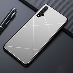 Funda Lujo Marco de Aluminio Carcasa M01 para Huawei Nova 5 Plata