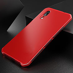 Funda Lujo Marco de Aluminio Carcasa M01 para Huawei P20 Rojo