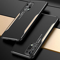 Funda Lujo Marco de Aluminio Carcasa M01 para Oppo Reno5 5G Oro