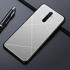 Funda Lujo Marco de Aluminio Carcasa M01 para Realme X2 Pro Plata