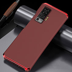 Funda Lujo Marco de Aluminio Carcasa M02 para Vivo X50 Pro 5G Rojo