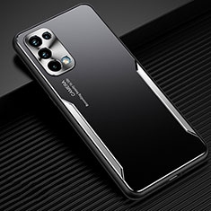 Funda Lujo Marco de Aluminio Carcasa M03 para Oppo Find X3 Lite 5G Plata