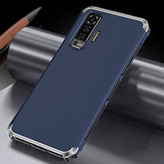 Funda Lujo Marco de Aluminio Carcasa M03 para Vivo X50 5G Azul