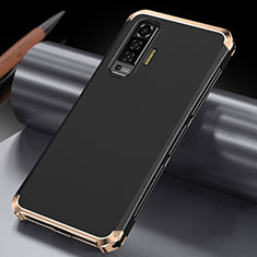 Funda Lujo Marco de Aluminio Carcasa M03 para Vivo X50 5G Oro y Negro