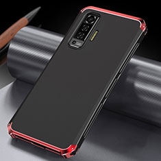 Funda Lujo Marco de Aluminio Carcasa M03 para Vivo X50 5G Rojo y Negro