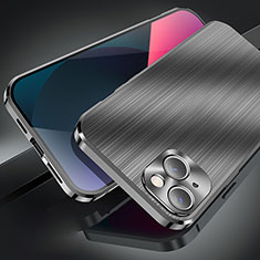Funda Lujo Marco de Aluminio Carcasa M06 para Apple iPhone 13 Negro