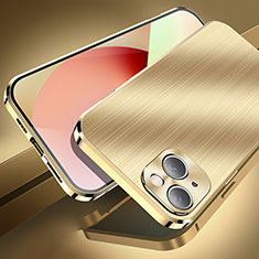 Funda Lujo Marco de Aluminio Carcasa M06 para Apple iPhone 14 Oro