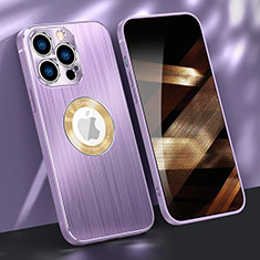 Funda Lujo Marco de Aluminio Carcasa M08 para Apple iPhone 14 Pro Max Morado