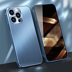 Funda Lujo Marco de Aluminio Carcasa M09 para Apple iPhone 14 Pro Max Azul