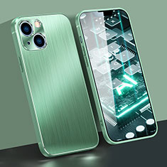 Funda Lujo Marco de Aluminio Carcasa M09 para Apple iPhone 14 Verde