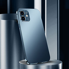 Funda Lujo Marco de Aluminio Carcasa N01 para Apple iPhone 12 Azul