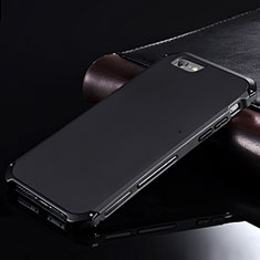 Funda Lujo Marco de Aluminio Carcasa para Apple iPhone 6S Negro