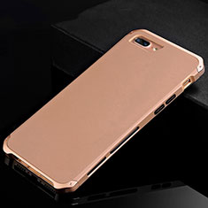 Funda Lujo Marco de Aluminio Carcasa para Apple iPhone 7 Plus Oro