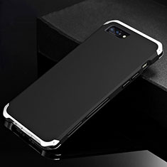Funda Lujo Marco de Aluminio Carcasa para Apple iPhone 7 Plus Plata y Negro