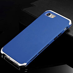 Funda Lujo Marco de Aluminio Carcasa para Apple iPhone 8 Azul