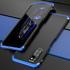 Funda Lujo Marco de Aluminio Carcasa para Huawei Honor V30 5G Azul y Negro