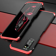 Funda Lujo Marco de Aluminio Carcasa para Huawei Honor View 30 Pro 5G Rojo y Negro
